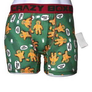 NWT Crazy Boxer 2 Pack Funny Gingerbread Oh Snap Christmas Holiday Underwear S